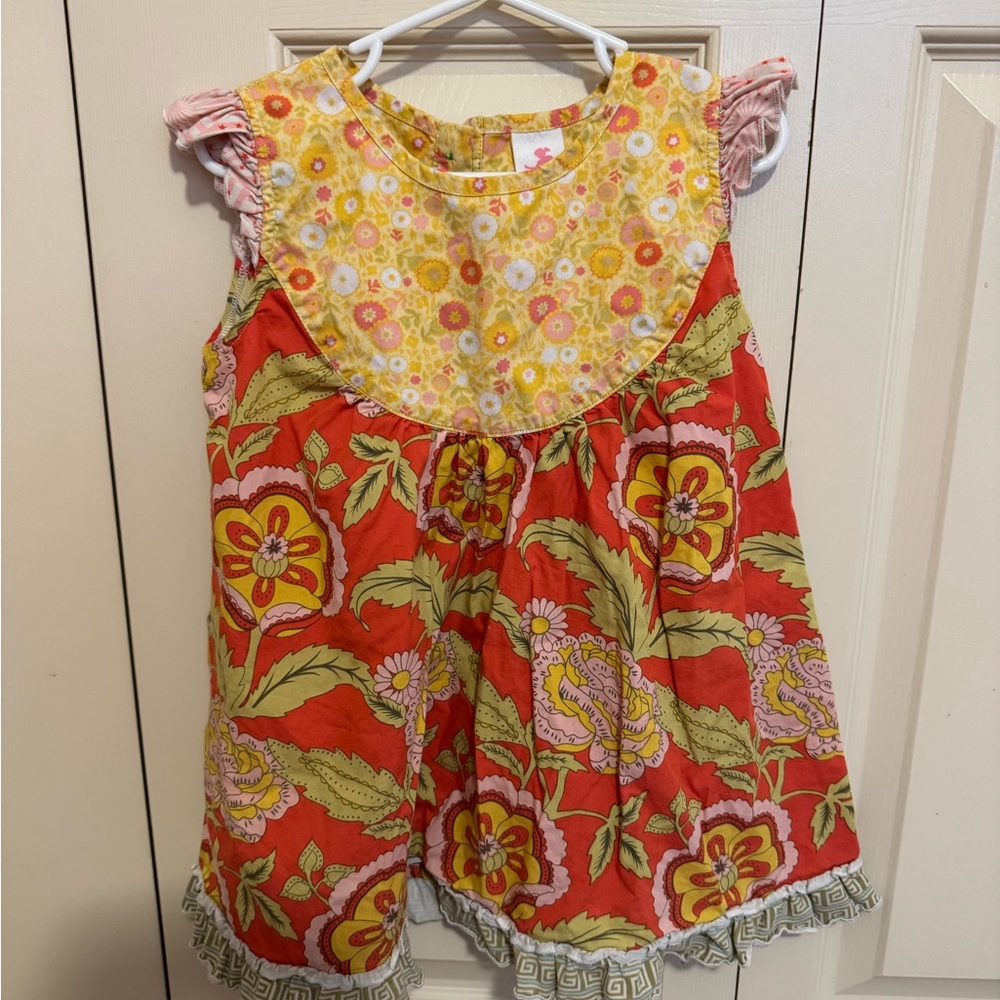 Matilda Jane Serendipity Floral Kids Top in Red and Yellow